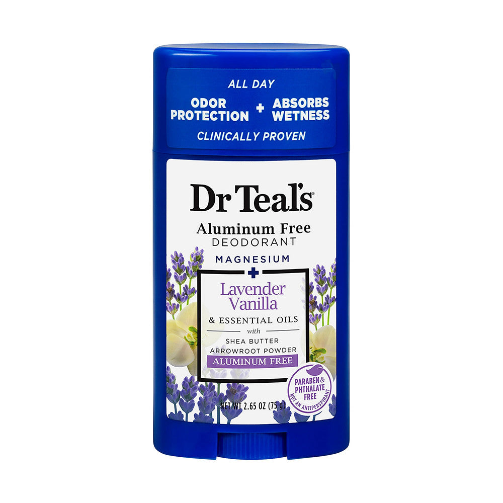 Dr. Teal's Aluminum Free Deodorant Magnesium Lavender Vanilla, 2.65 Oz